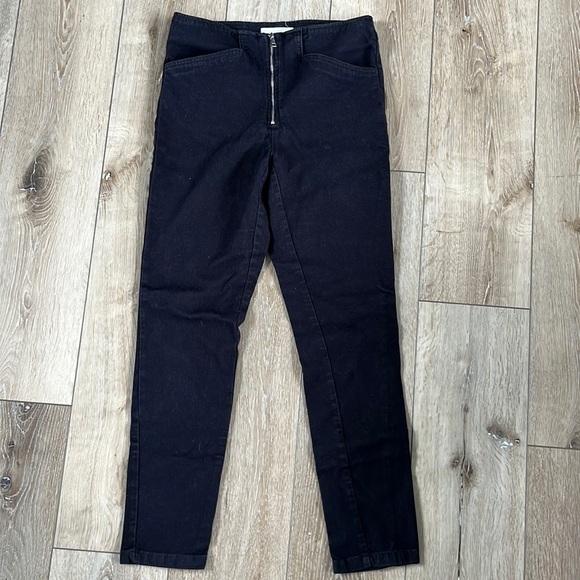 Mango Black Skinny Leg Jeans With Exposed Front Zipper Detail - Picture 1 of 9